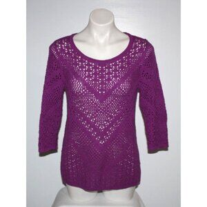 CHICO'S Women's Purple Cotton Sweater Size 0 S